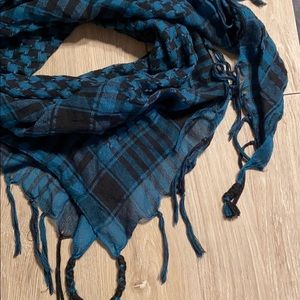 Plaid and houndstooth scarf